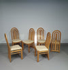 Blond oak Postmodern dining chairs 1980S