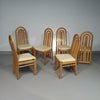 Blond oak Postmodern dining chairs 1980S