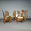 Blond oak Postmodern dining chairs 1980S