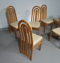 Blond oak Postmodern dining chairs 1980S