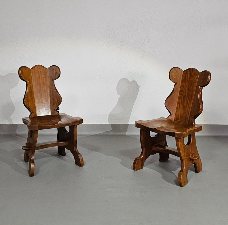 2 Brutalist child chairs