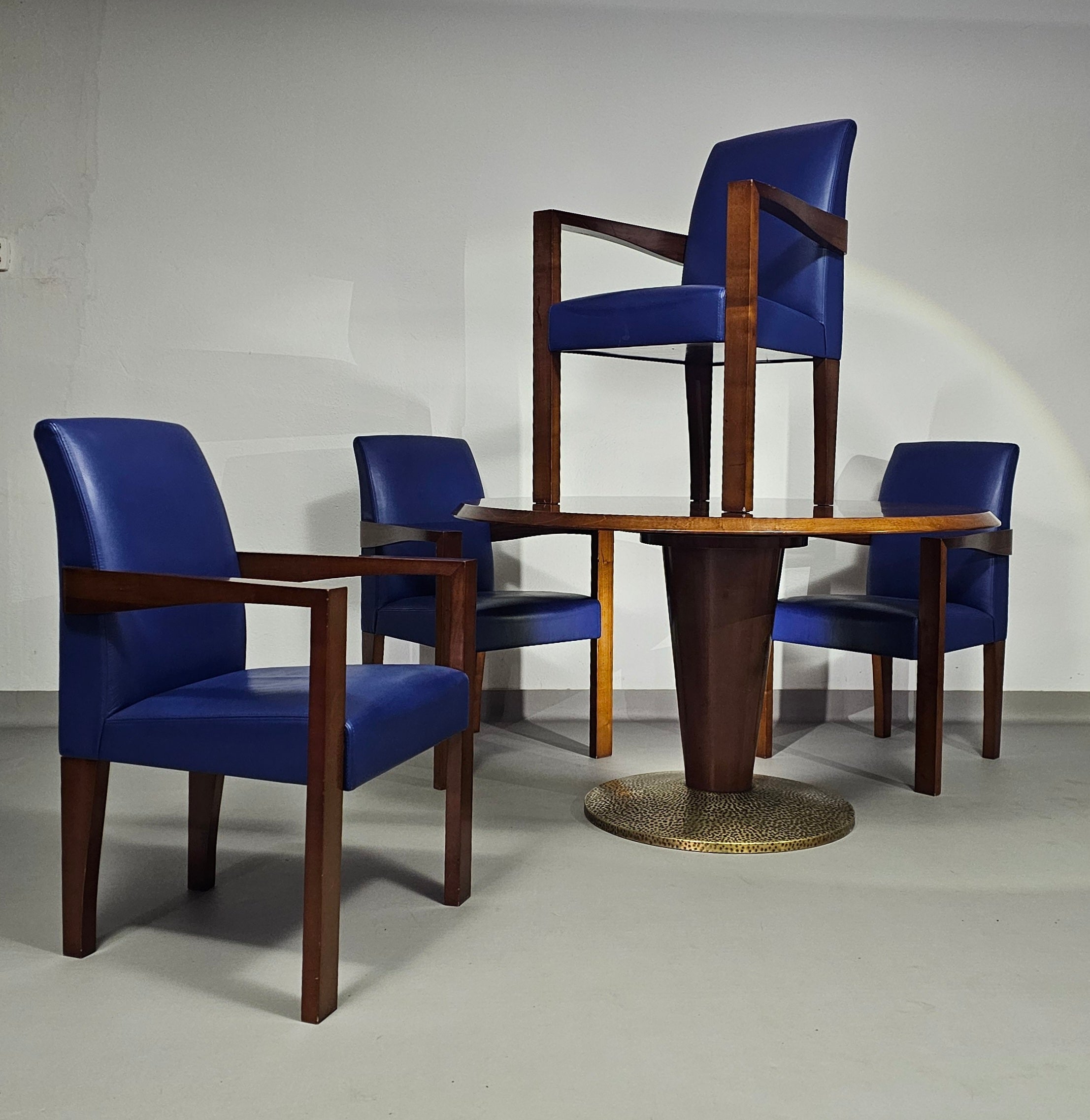 4 x Hugues Chevalier conference Ying Bridge chair / leather