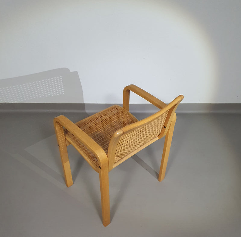 Beech Wood and Webbing Side Chair by Olivo Pietro, Italy, 1970s