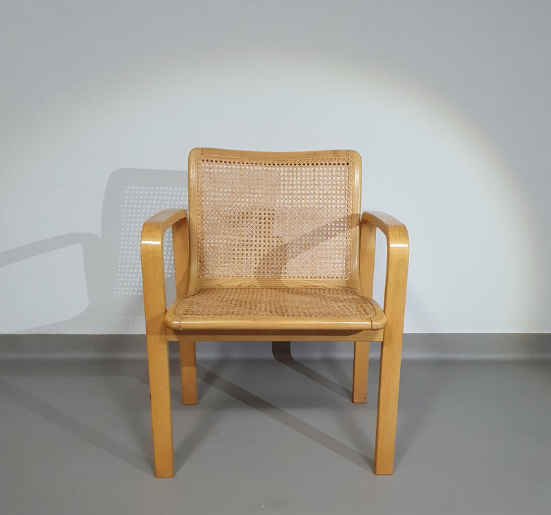 Beech Wood and Webbing Side Chair by Olivo Pietro, Italy, 1970s