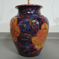 Hand - turned ceramic / glazed vase lamp holders 70s ( most likely French )
Height / vase 40 cm
Depth / 32 cm
Total height 74 cm