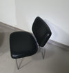 Rare Zanotta Clea set / lounge chair / hocker / black leather / 90s / marked