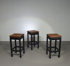 3 x Oak construction stools 1960s