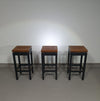 3 x Oak construction stools 1960s