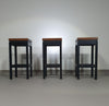 3 x Oak construction stools 1960s