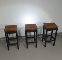 3 x Oak construction stools 1960s