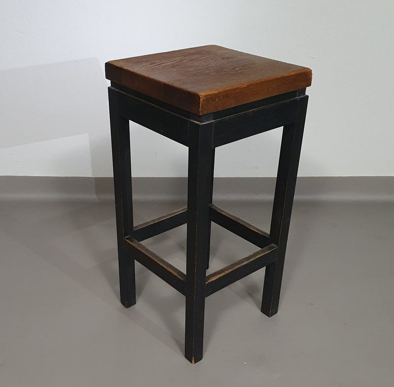 3 x Oak construction stools 1960s