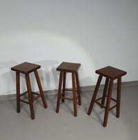 3 x oak classic stools 1960s