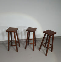 3 x oak classic stools 1960s