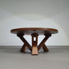 Height adjustable, round, oak coffee table 1960s