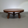 Height adjustable, round, oak coffee table 1960s