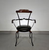 Italian Postmodern / turnable / wrought iron dining chairs / leather seats