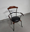 Italian Postmodern / turnable / wrought iron dining chairs / leather seats