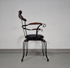 Italian Postmodern / turnable / wrought iron dining chairs / leather seats