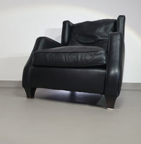 AMADEUS NATUZZI LOUNGE CHAIR / black leather