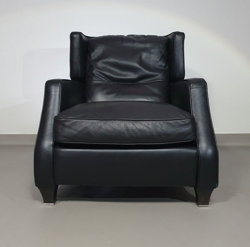 AMADEUS NATUZZI LOUNGE CHAIR / black leather