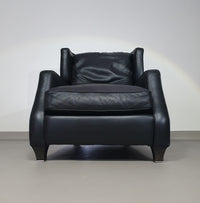 AMADEUS NATUZZI LOUNGE CHAIR / black leather