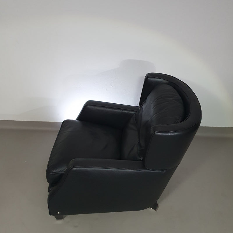 AMADEUS NATUZZI LOUNGE CHAIR / black leather