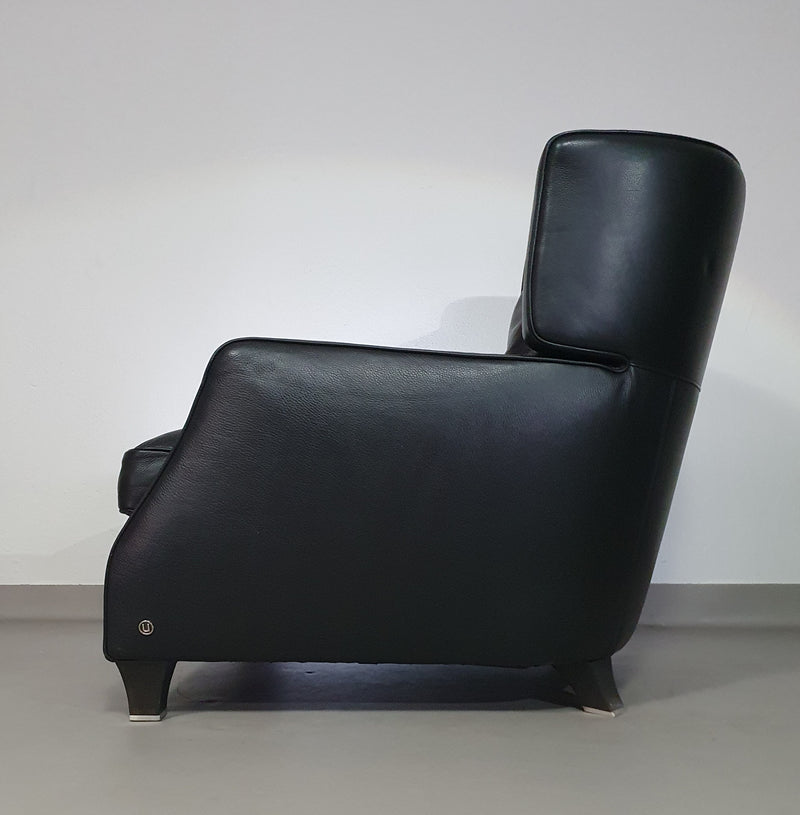 AMADEUS NATUZZI LOUNGE CHAIR / black leather