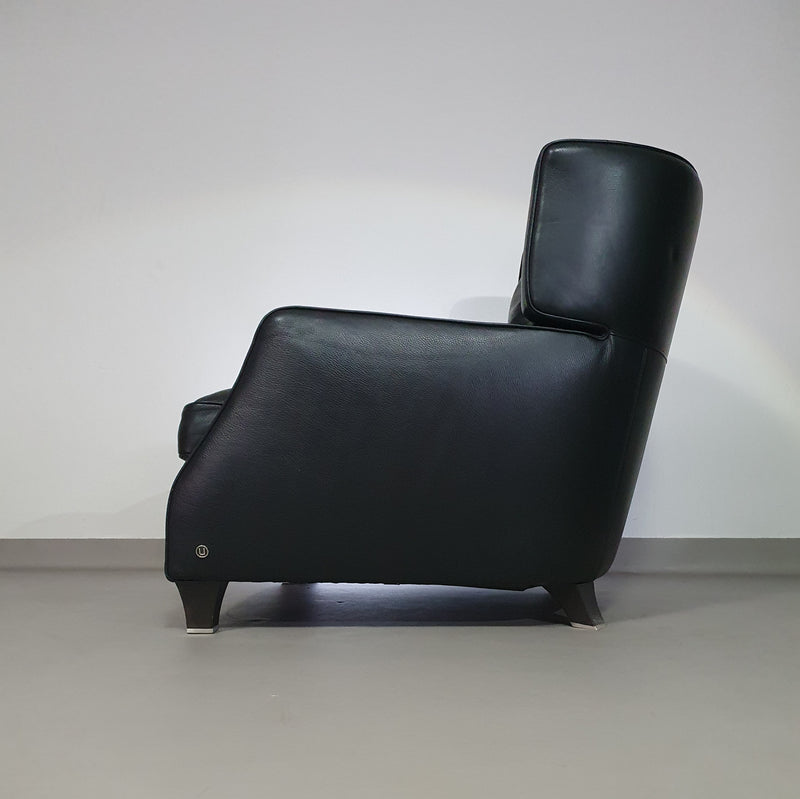 AMADEUS NATUZZI LOUNGE CHAIR / black leather