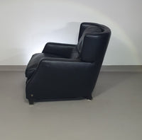 AMADEUS NATUZZI LOUNGE CHAIR / black leather