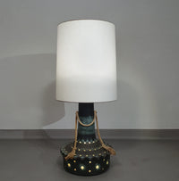 German ceramic vase lamp / rope OVERSIZED FLOOR LAMP