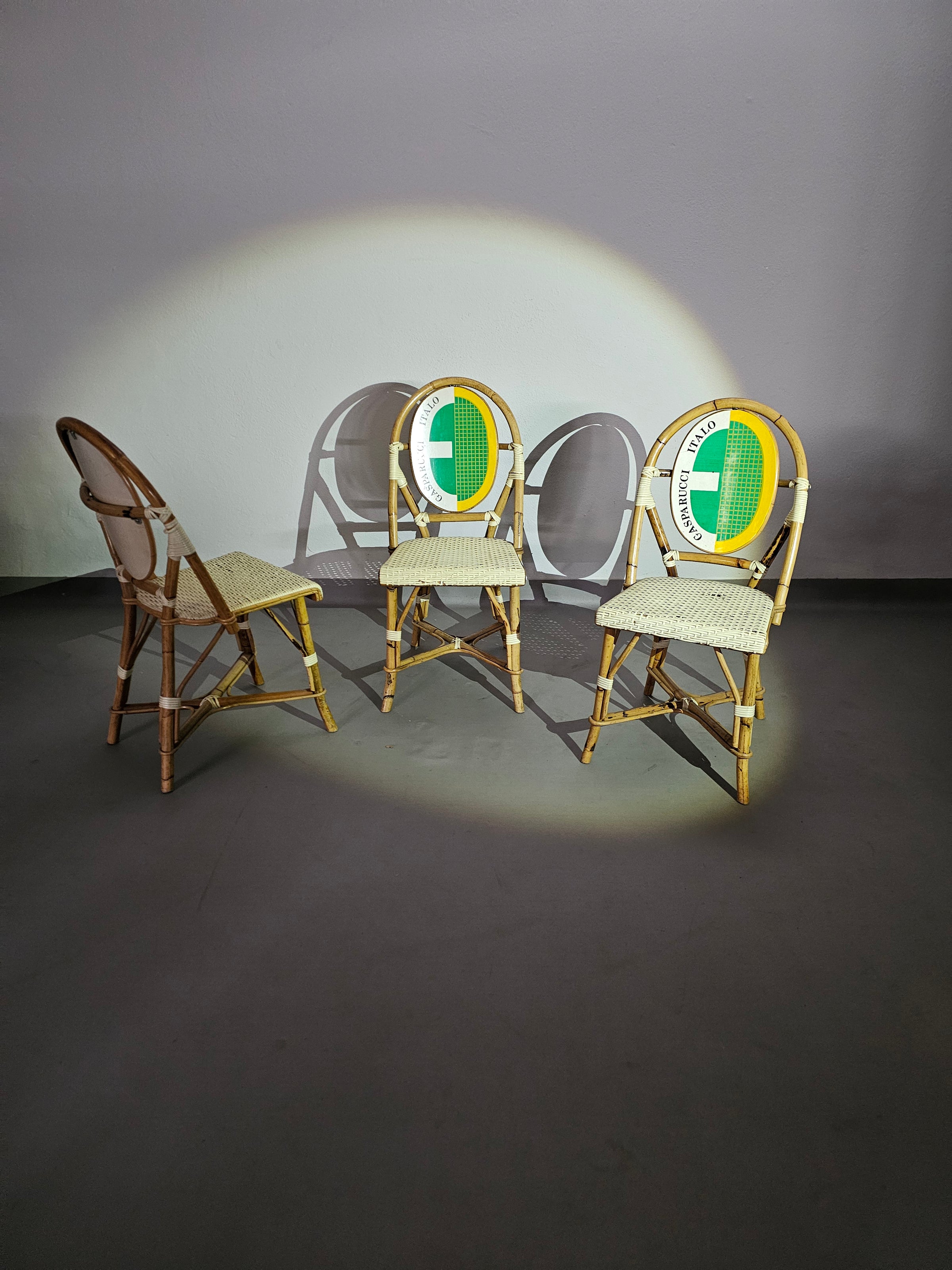 3 x Gasparucci Italo ECC Antwerpen tennis chairs 1980s