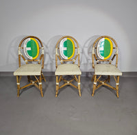 3 x Gasparucci Italo ECC Antwerpen tennis chairs 1980s