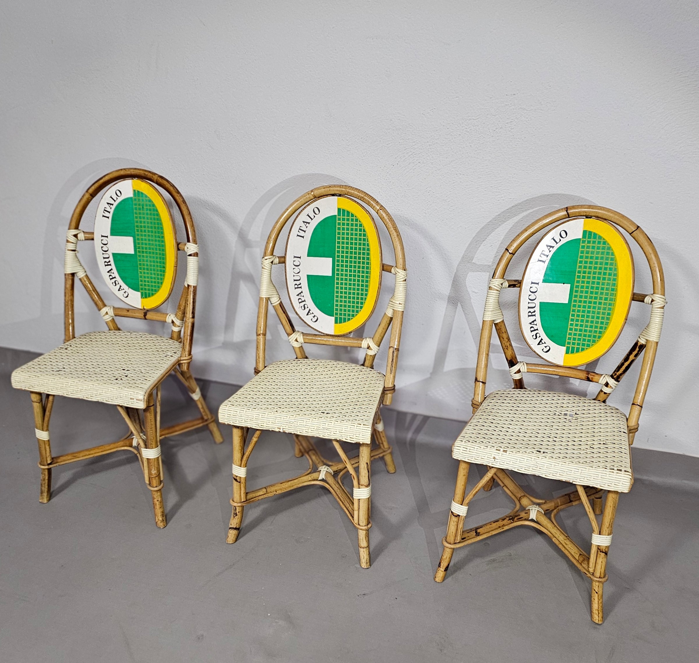 3 x Gasparucci Italo ECC Antwerpen tennis chairs 1980s