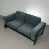 Two-seat sofa “Bastiano” from  Afra & Tobia Scarpa for Gavina, Italy 60s. Black solid wood frame and fabric cushions.