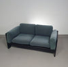 Two-seat sofa “Bastiano” from  Afra & Tobia Scarpa for Gavina, Italy 60s. Black solid wood frame and fabric cushions.