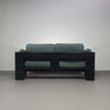 Two-seat sofa “Bastiano” from  Afra & Tobia Scarpa for Gavina, Italy 60s. Black solid wood frame and fabric cushions.