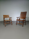 Mid-Century garden folding chairs. Set of 2. High back /  lowback