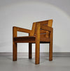 Pine wood chair 1970s with foldable seat.