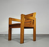 Pine wood chair 1970s with foldable seat.