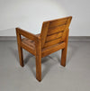 Pine wood chair 1970s with foldable seat.