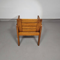 Pine wood chair 1970s with foldable seat.