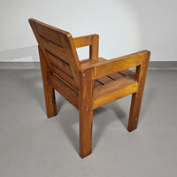 Pine wood chair 1970s with foldable seat.