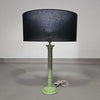 Ceramic glazed table lamp with green webbing pattren