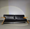 Harvink Mazurka black leather sofa 1980s