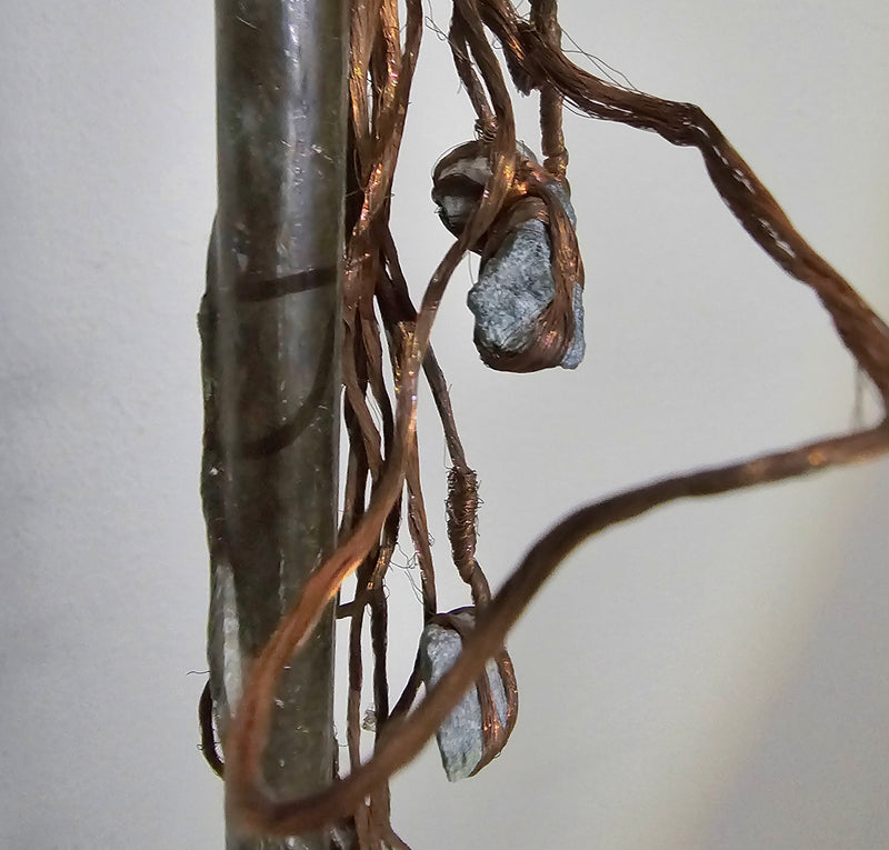 Rare floor lamps with little Stones in copper wire / labeled SAP