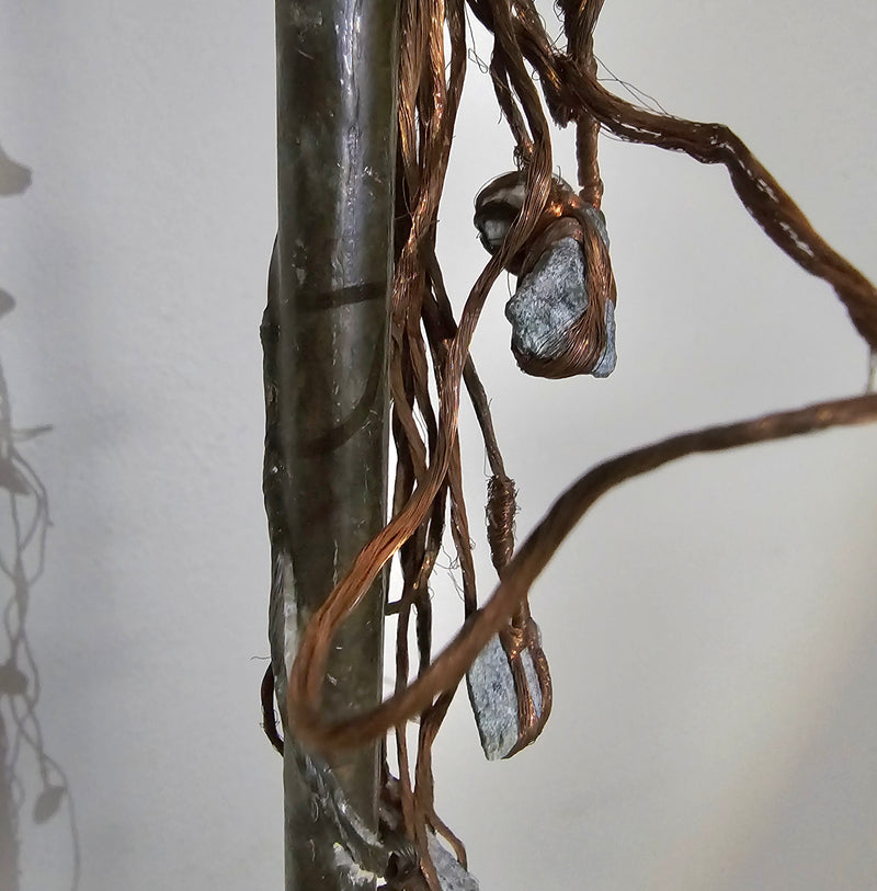 Rare floor lamps with little Stones in copper wire / labeled SAP