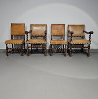 Matching set / Castle Chairs / Neo Barok / sheep leather / 1900s