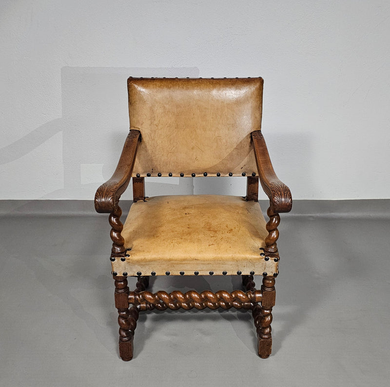 Matching set / Castle Chairs / Neo Barok / sheep leather / 1900s