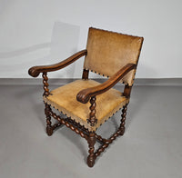 Matching set / Castle Chairs / Neo Barok / sheep leather / 1900s