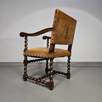 Matching set / Castle Chairs / Neo Barok / sheep leather / 1900s